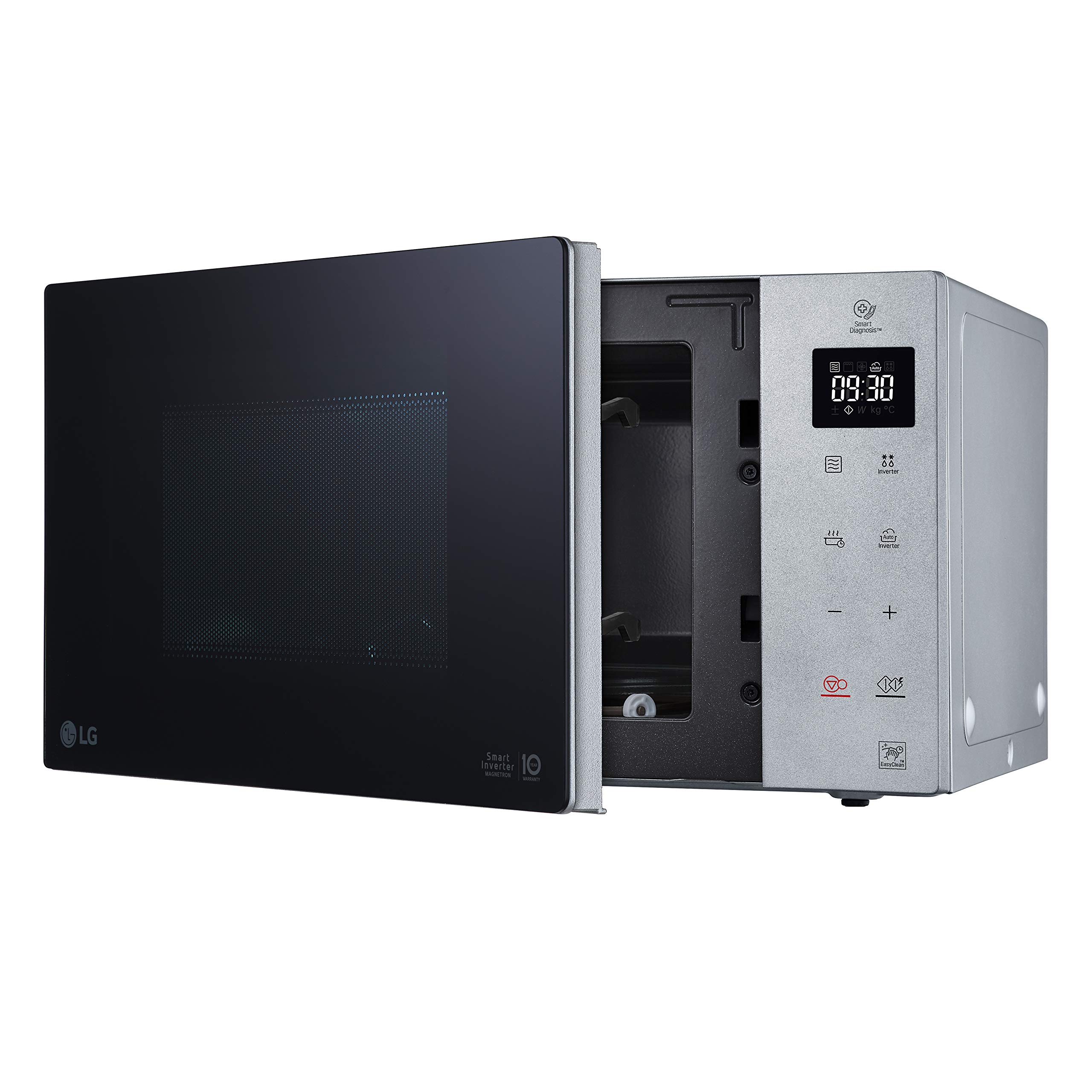 LG Kitchen, MH6565CPS, Forno Microonde Smart Inverter Grill, 5 livelli di potenza, 25 Litri, Inox, 1150 W