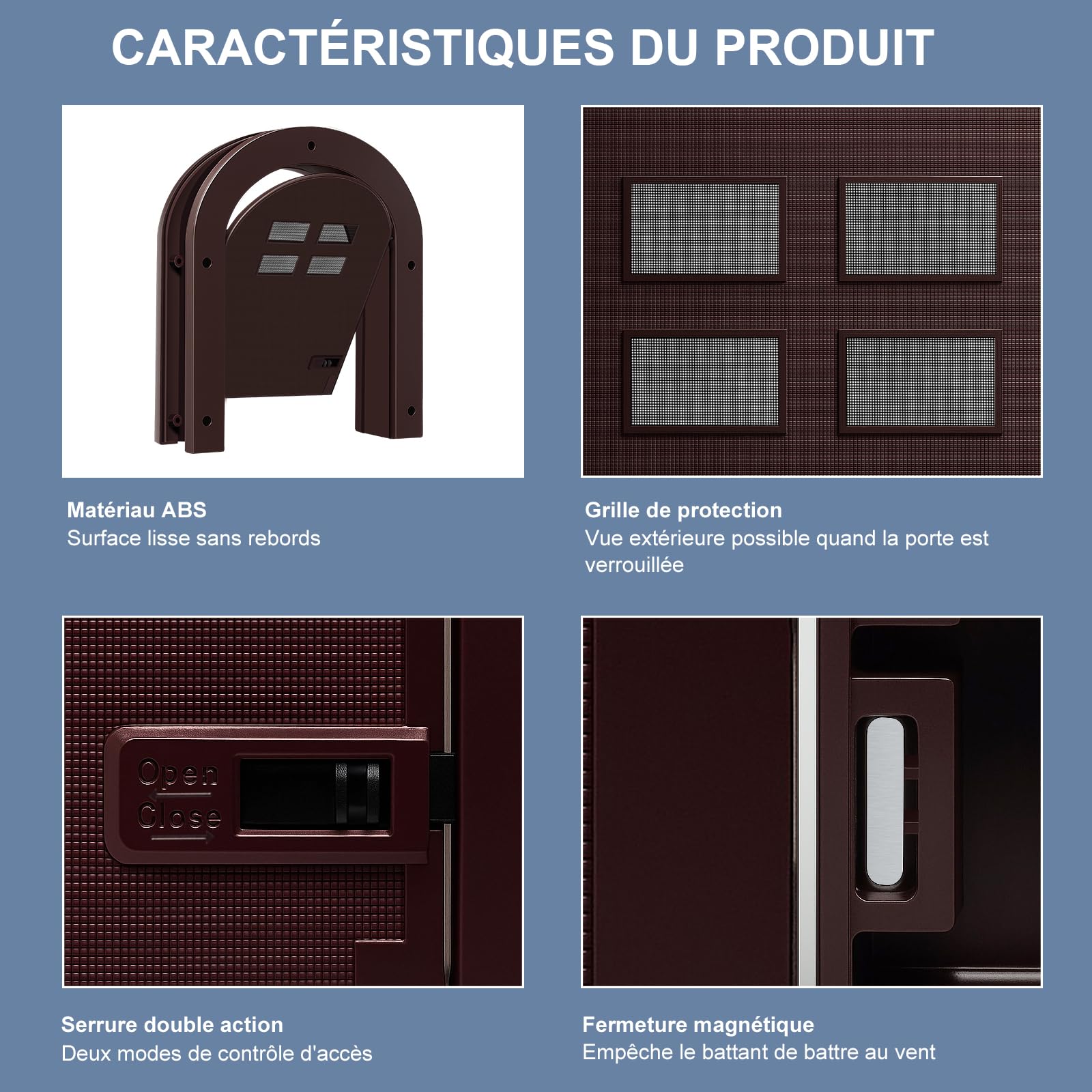 Wordcam Grande Porte Intérieure Pour Chat, Porte Intérieure