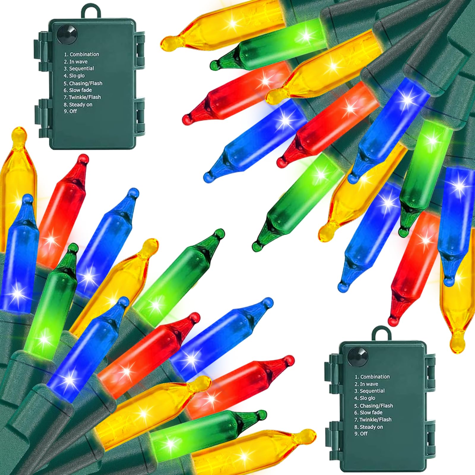 OULISI 2 Pack 100 LED Christmas Lights