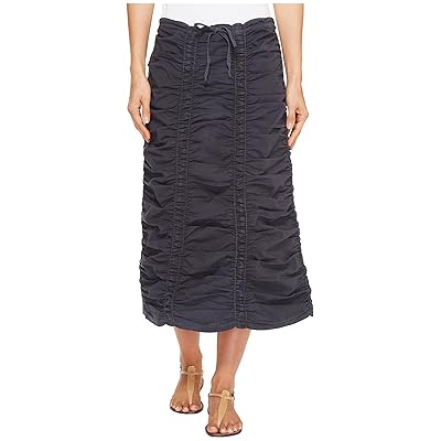 XCVI Stretch Poplin Double Shirred Panel Skirt Women