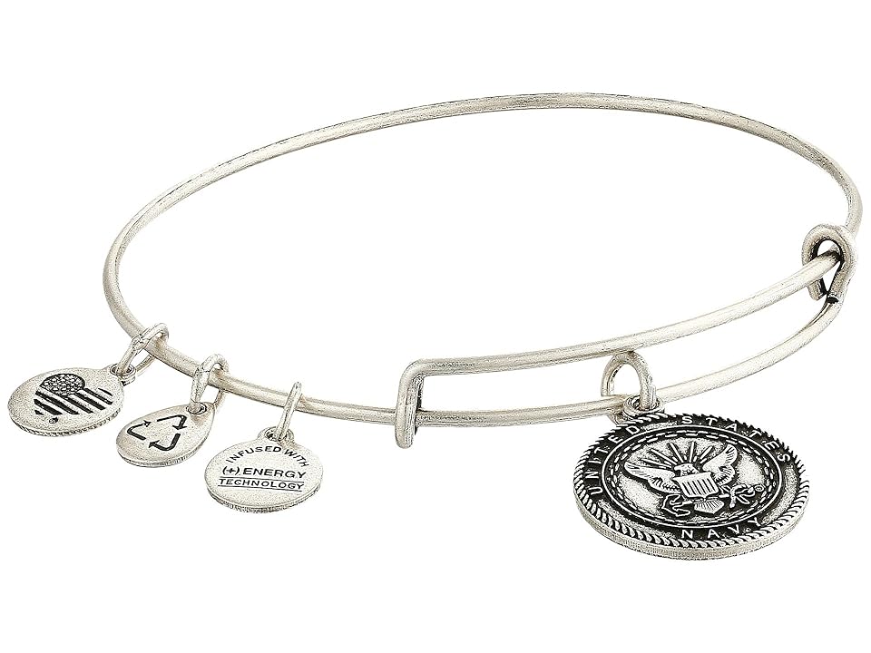 

Alex and Ani U.S. Navy Charm Bangle (Rafaelian Silver Finish) Bracelet