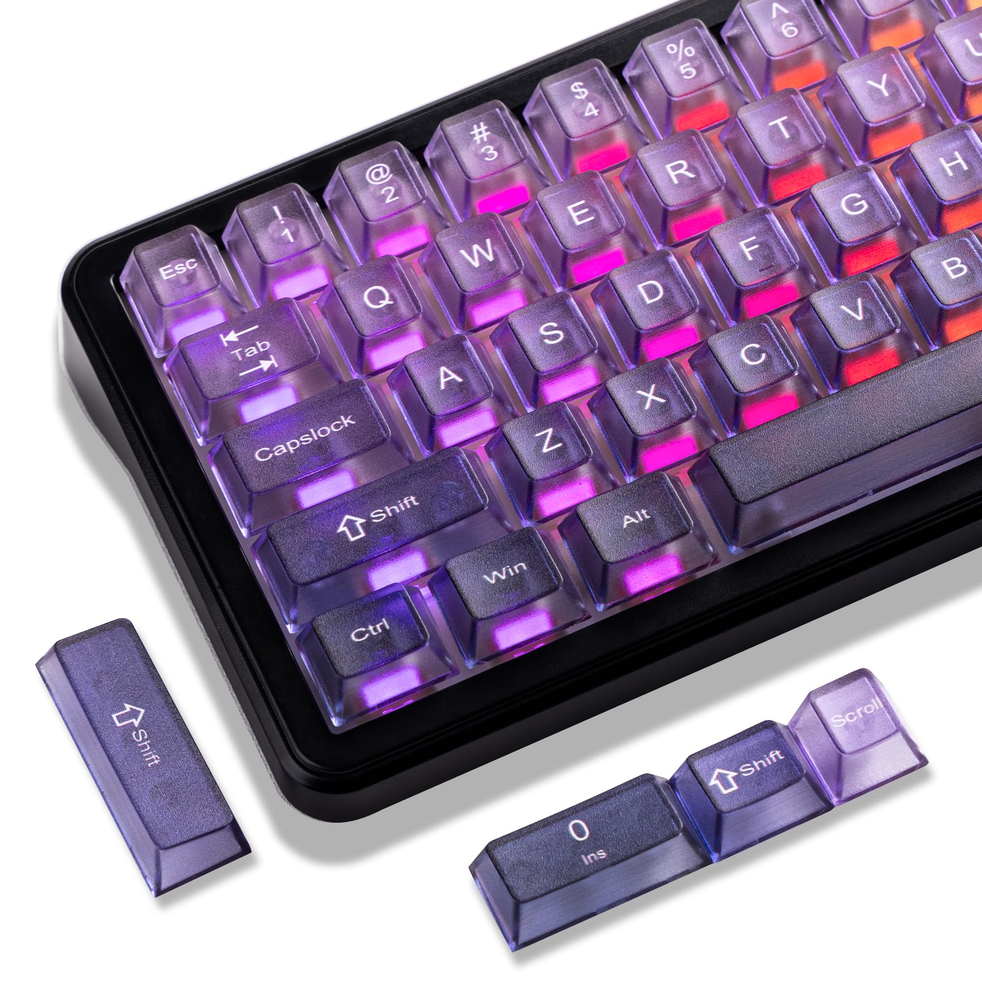 dagaladoo Clear keycaps,Translucent keycaps Frost,Shine Throug Key caps