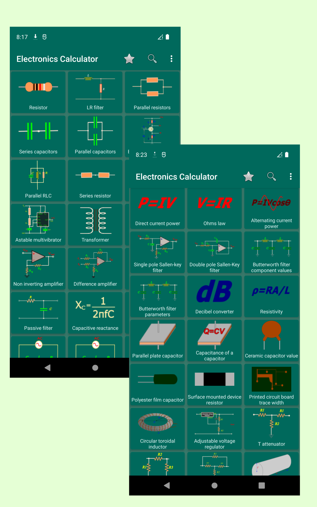 Calculatronics Electronics circuit calculator App on Amazon Appstore