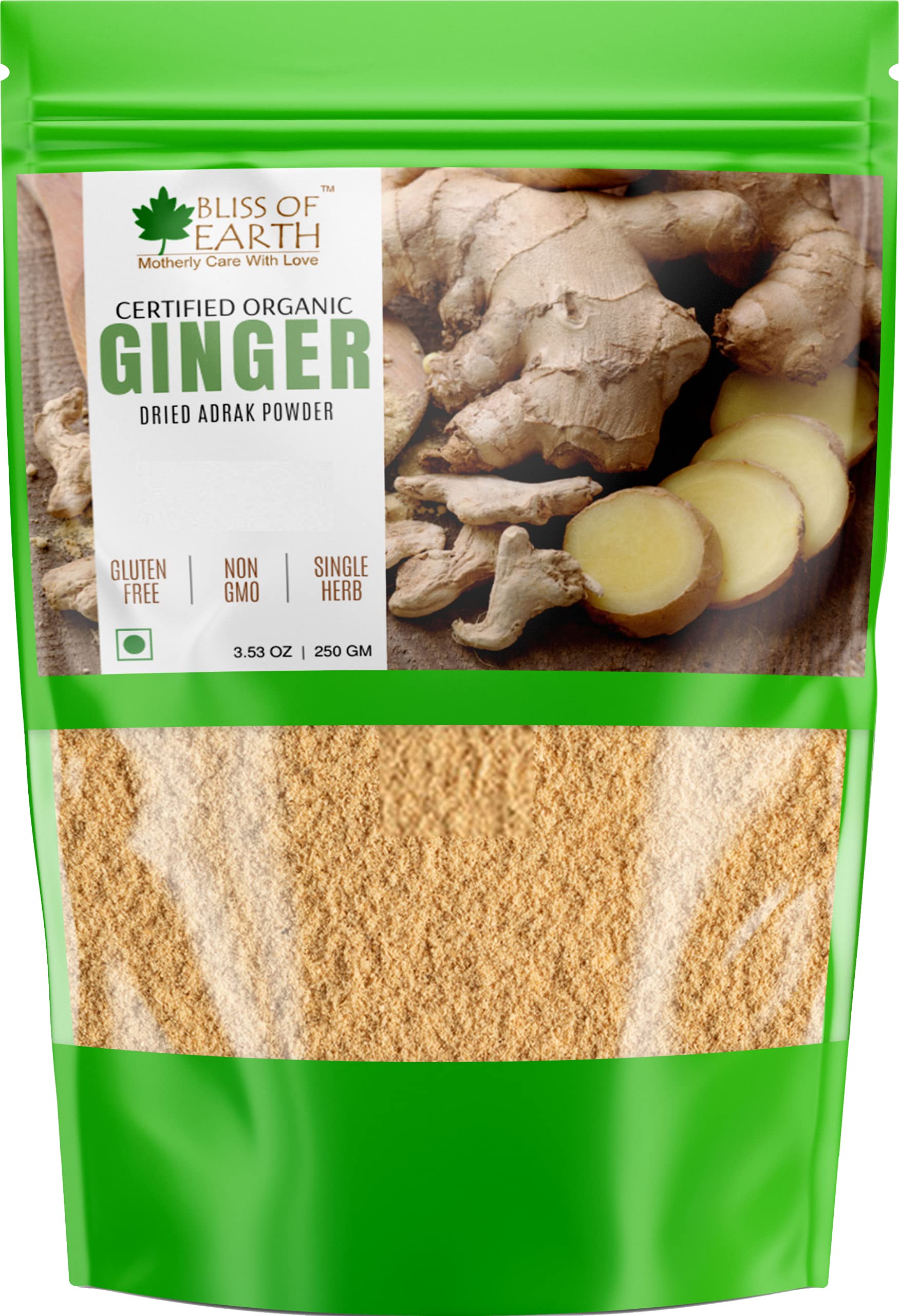 Bliss of Earth Certified Organic Ginger Powder Dry for Tea & Juice, Pure Antioxidant Super Food, 250GM (B0822YD17H) Amazon Price History, Amazon Price Tracker