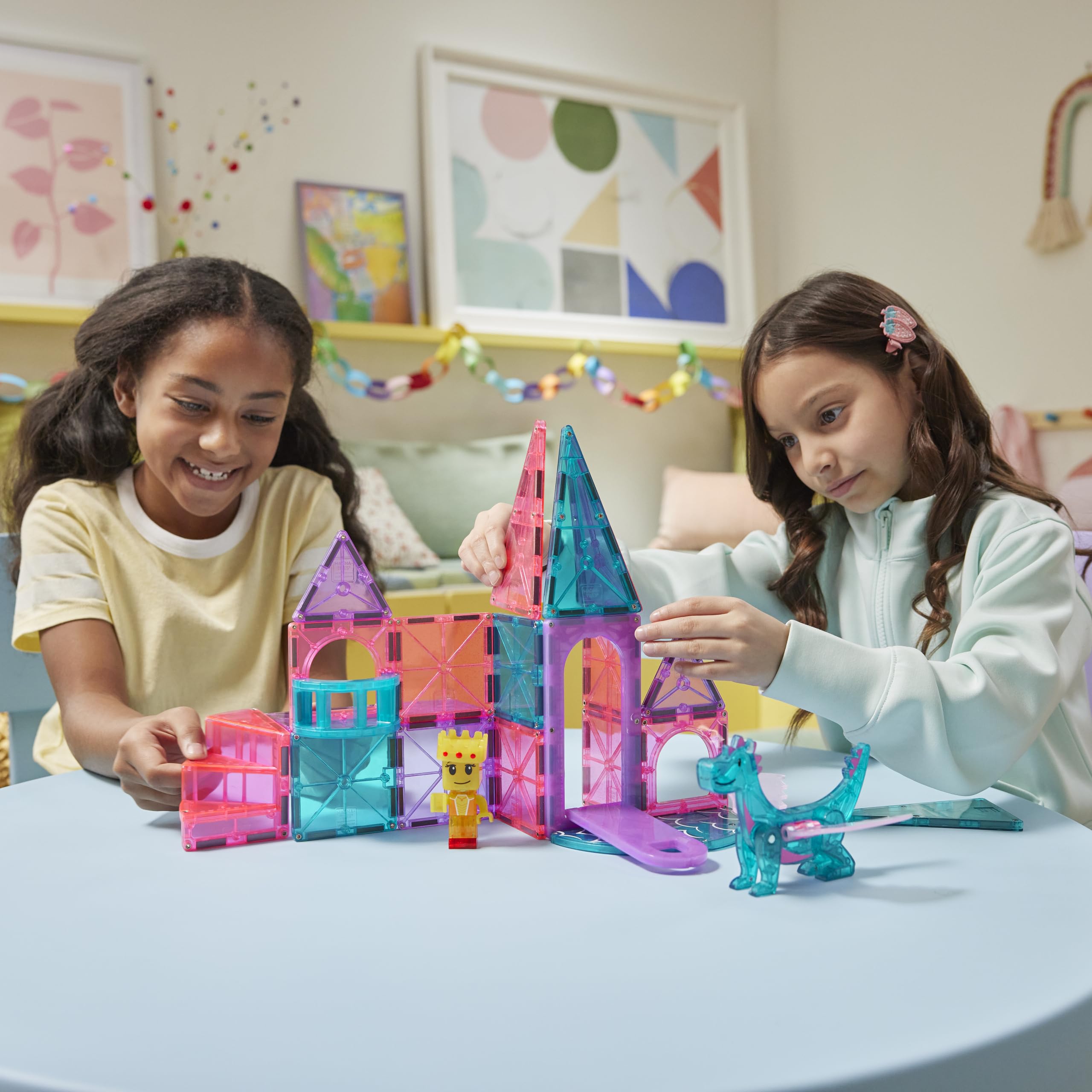 Magna-Tiles Castle - Juego de construcción magnética de 25 Piezas, la Marca Original de construcción magnética