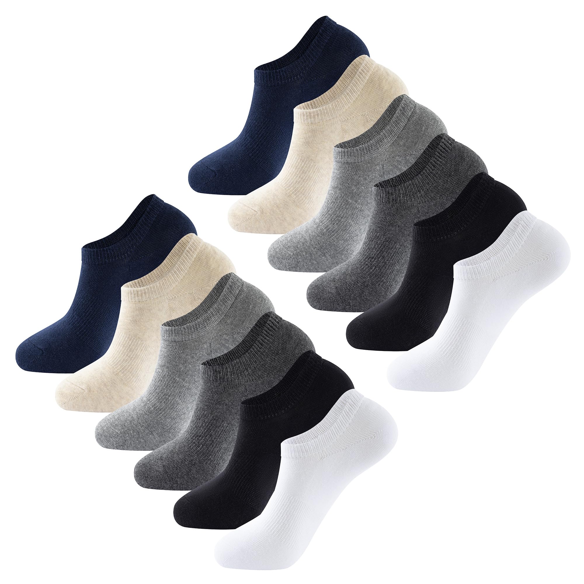 The Essentials Wardrobe Men's 12 Pairs Unisex Assorted 12Pk Ladies Low Cut Trainer Socks - Uk 4-8/Eu 37-42 - Assorted