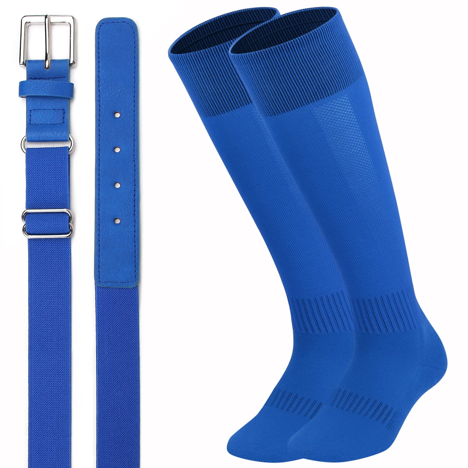 UnFader Youth Adult Baseball Socks and Belts Combo, Adjustable Elastic Softball Belts and Socks for Boys Mens and Grils - softball | Mubboo