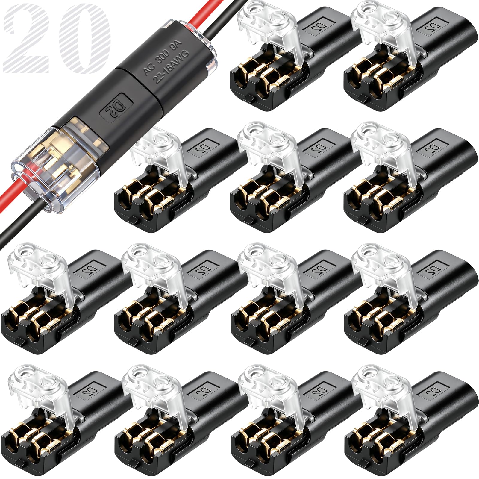 Seamaka 20Pcs Quick Connect Wire Connectors - electrical connectors | Mubboo