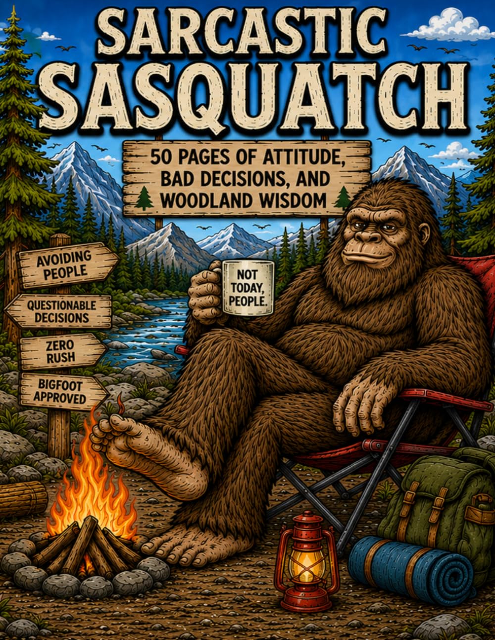 Sarcastic Sasquatch: 50 Pages of Attitude, Bad Decisions, and Woodland Wisdom