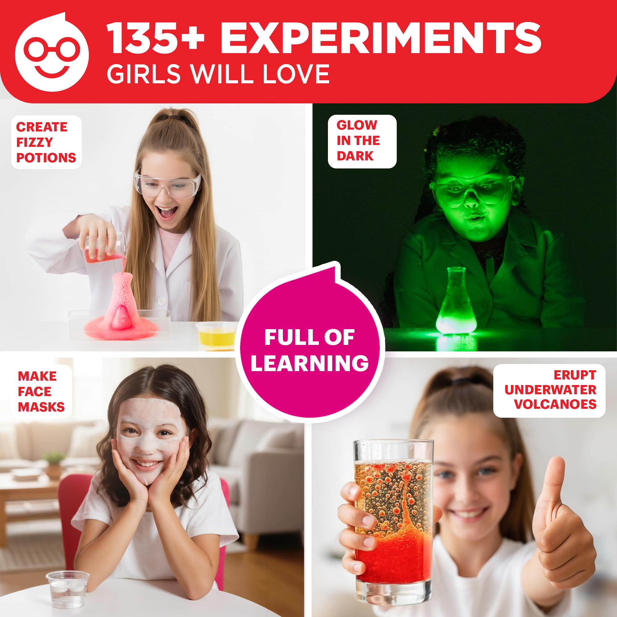 Doctor Jupiter Kit scientifico per bambine di età 8-10-12-14 anni | Idee regalo di compleanno per ragazze di 8,9,10+ anni | Set di chimica, kit di giocattoli STEM con oltre 135 esperimenti | Progetti