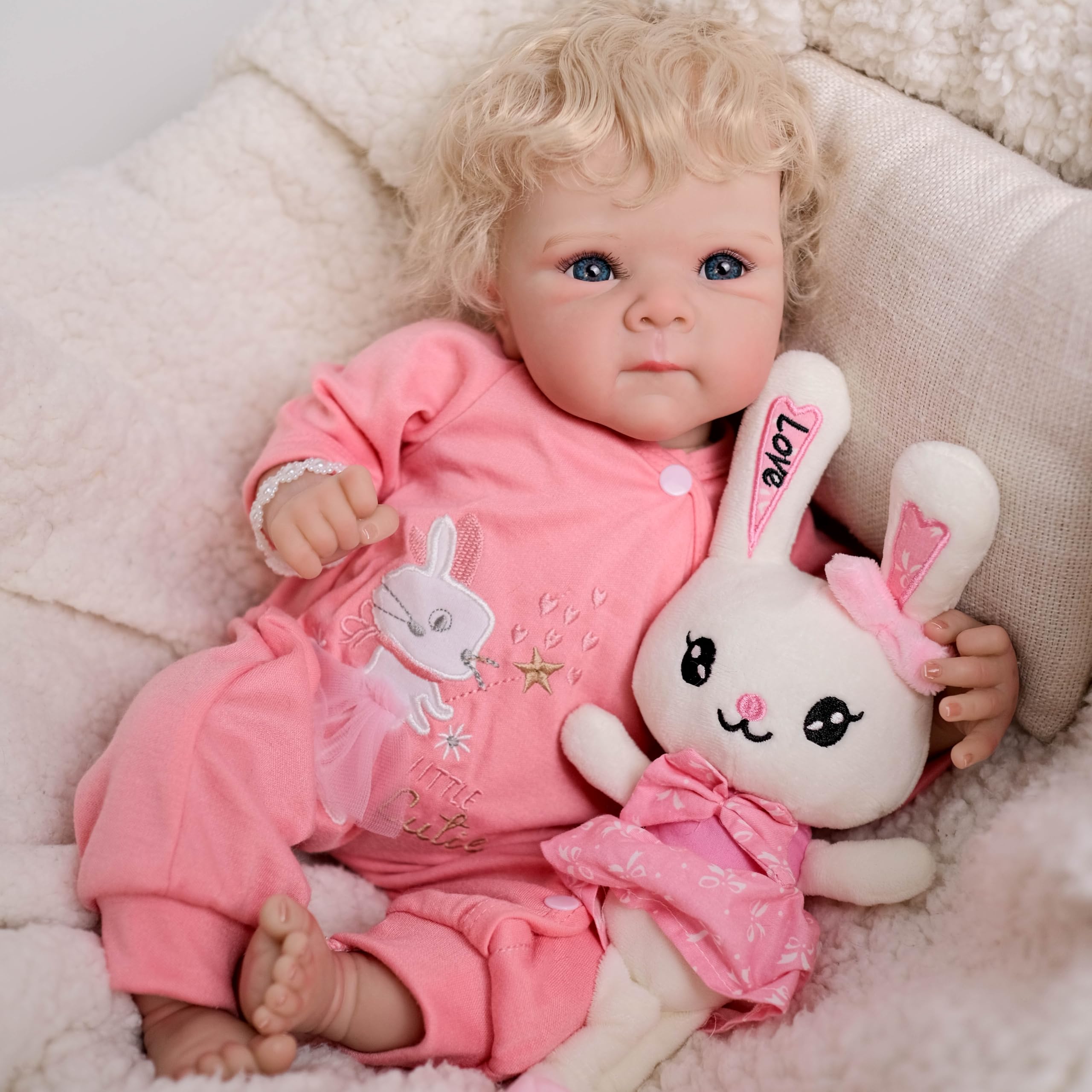 Realistyczne lalki Reborn Female 19 cali pranie ręczne Reborn Kobieta Winylowy korpus, oryginalna lalka Reborn wygląda jak prawdziwe dziecko (dziewczyna z otwartymi oczami)