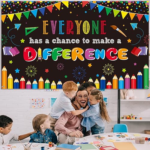 Miniatura 6 de Cartel motivacional para el aula, telón de fondo positivo, fondo inspirador para el maestro, cartel de bienvenida para el primer día de escuela,