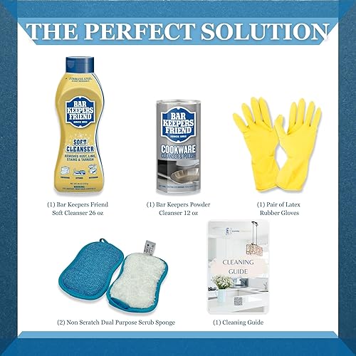 Miniatura 2 de Empire Mercante Bar Keepers Friend - Paquete de limpiador suave Bar Keepers Friend de 26 onzas y limpiador en polvo Bar Keepers Friend de 12 onzas