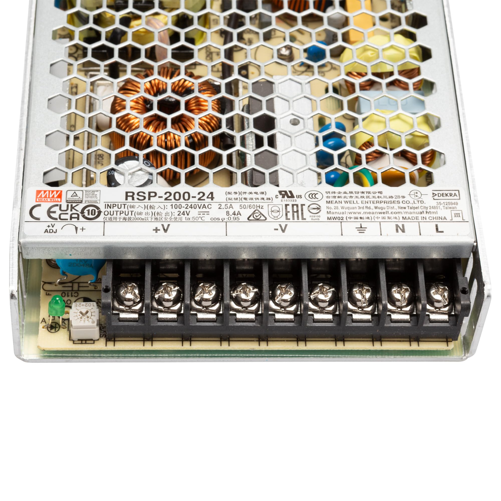 Mean Well RSP-200-24 - Blocco di alimentazione AC/DC, chiuso, 8,4 A, 201 W, 24 V/DC