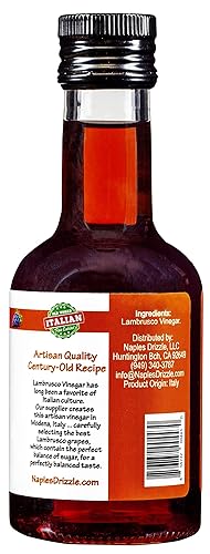 Vista 2 de Lambrusco Vinagre de Módena - Vinagre de vino tinto dulce y picante prémium sin azúcar añadida ni espesantes, vegano y paleo