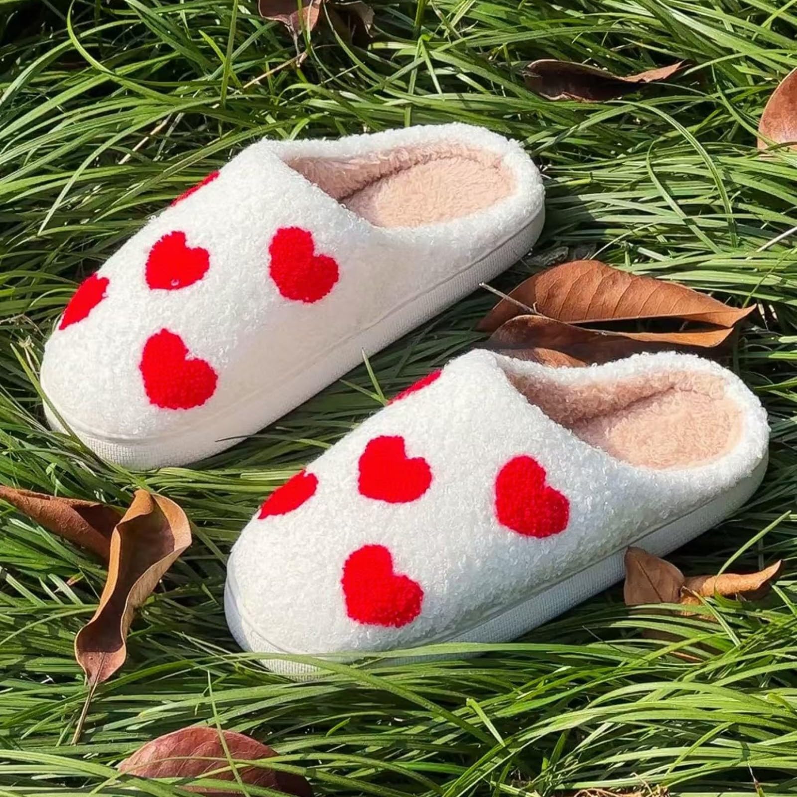 Generisch Pantuflas cálidas de invierno para mujer, ligeras, antideslizantes, de fieltro, estampadas, ligeras, antideslizantes, anchas, pantuflas de casa, de felpa, cálidas, para hombre y mujer