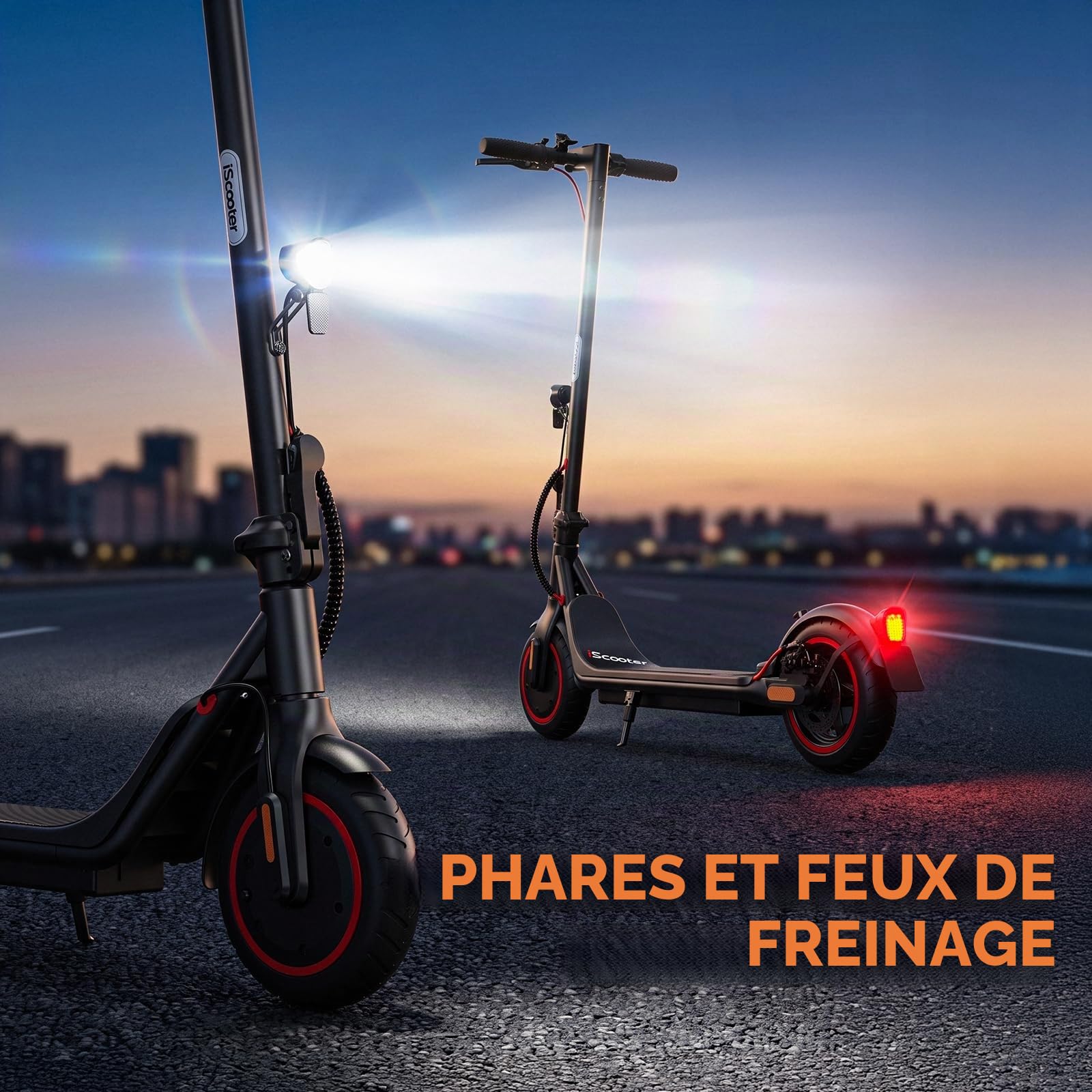 iScooter Trottinette électrique pour Enfants de 10 à 16 Ans, 500 W, portée maximale de 20 km, Trottinette électrique Pliable ABE pour Enfants, Homologation routière 14 avec pneus pneumatiques de 8,5