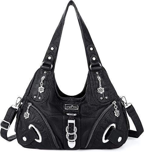 Bolso de mano Hobo para mujer Bolso de mano amplio Múltiples bolsillos para mujeres urbanas a la moda de PU