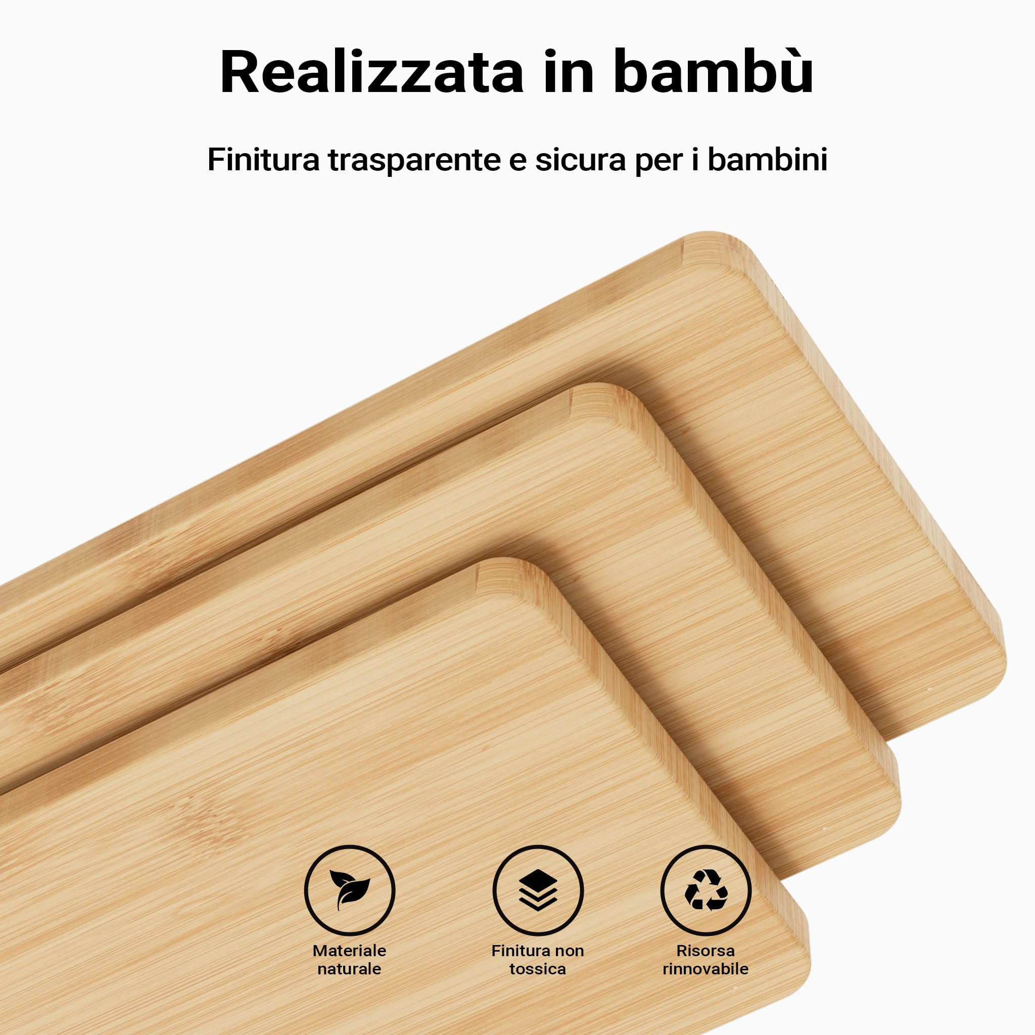 Wiltec Torre Montessori in bambù 46x46x90cm, con barre di protezione, Learning tower Scala montessoriana