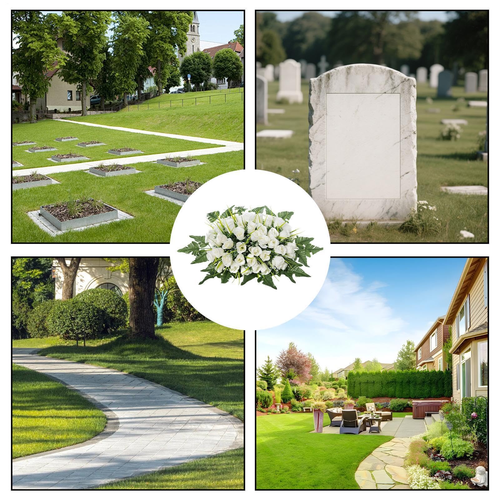 Selle De Fleurs Artificielles Pour Cimetière Imperméable et Réaliste