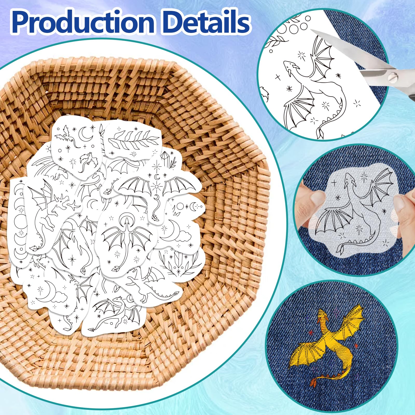 10 Feuilles De Stabilisateur De Broderie Soluble Dans L'eau Au Point De Croix 50x50cm Avec