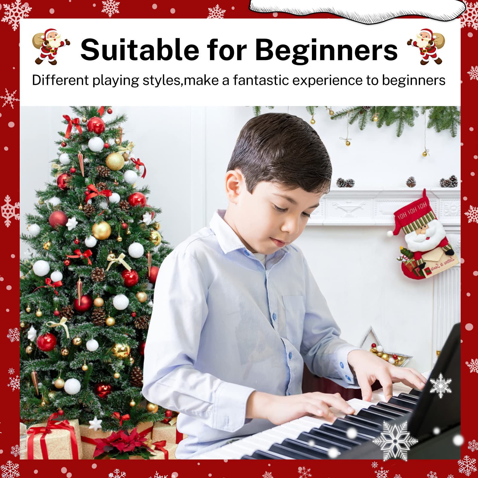Donner 61 Tasto Tastiera Musicale Kit di Pianoforte, Elettronica Pianola con Stand pianoforte/Panchina/Supporto per Spartiti/Microfono per Principianti, DEK-610S