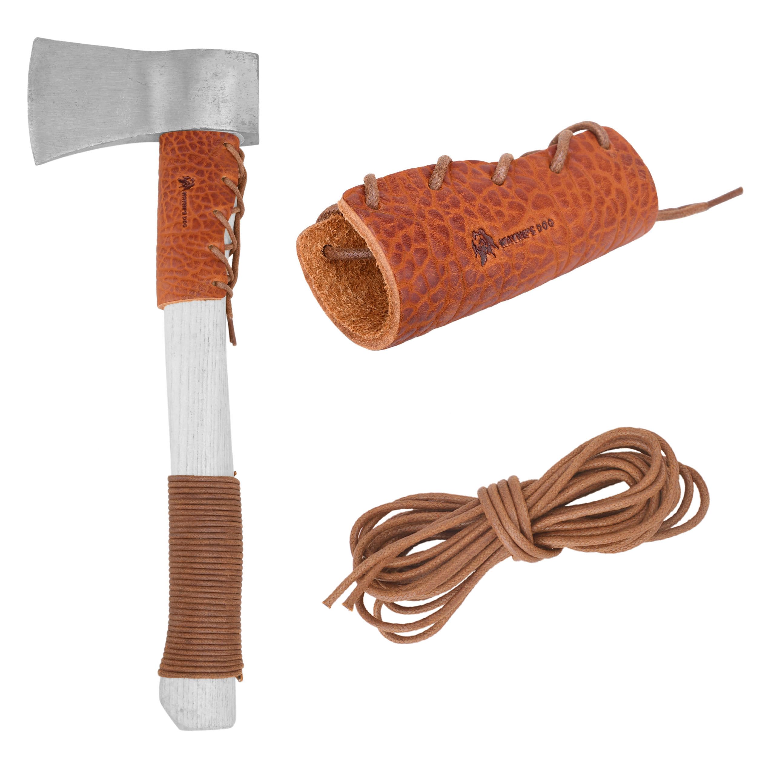 Protège-lame Et Manche De Hache TOURBON - Cuir Marron Réglable - Lot De 2
