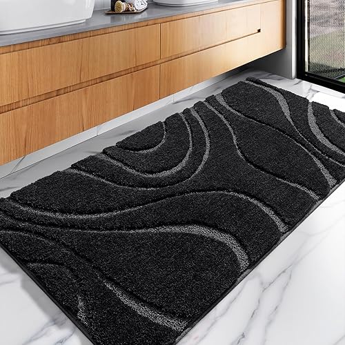 Miniatura 13 de DEXDE Alfombras de Baño, Alfombra de Microfibra Suave y Afelpada, Alfombras de Baño Antideslizantes para Piso de Baño, Lavables a Máquina, Alfombra