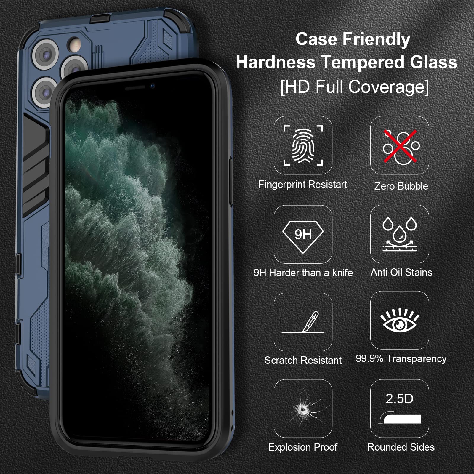 Funda para Xiaomi Redmi Note 15 Pro 5G, Carcasa Antigolpes con Soporte anular metálico, Case Protectora de Grado Militar, Azul — view 175