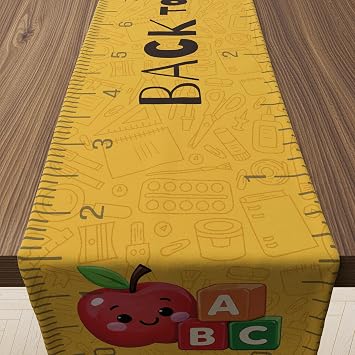 Back to School Decorations - Welcome Back to School Table Runner | First Day of School Decorations for Home Party Favors & Gifts Supplies