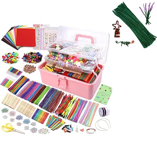 Suministros de arte y manualidades mejorados para niños, 100 piezas de limpiadores de tuberías de chenilla, suministros de manualidades, kit de