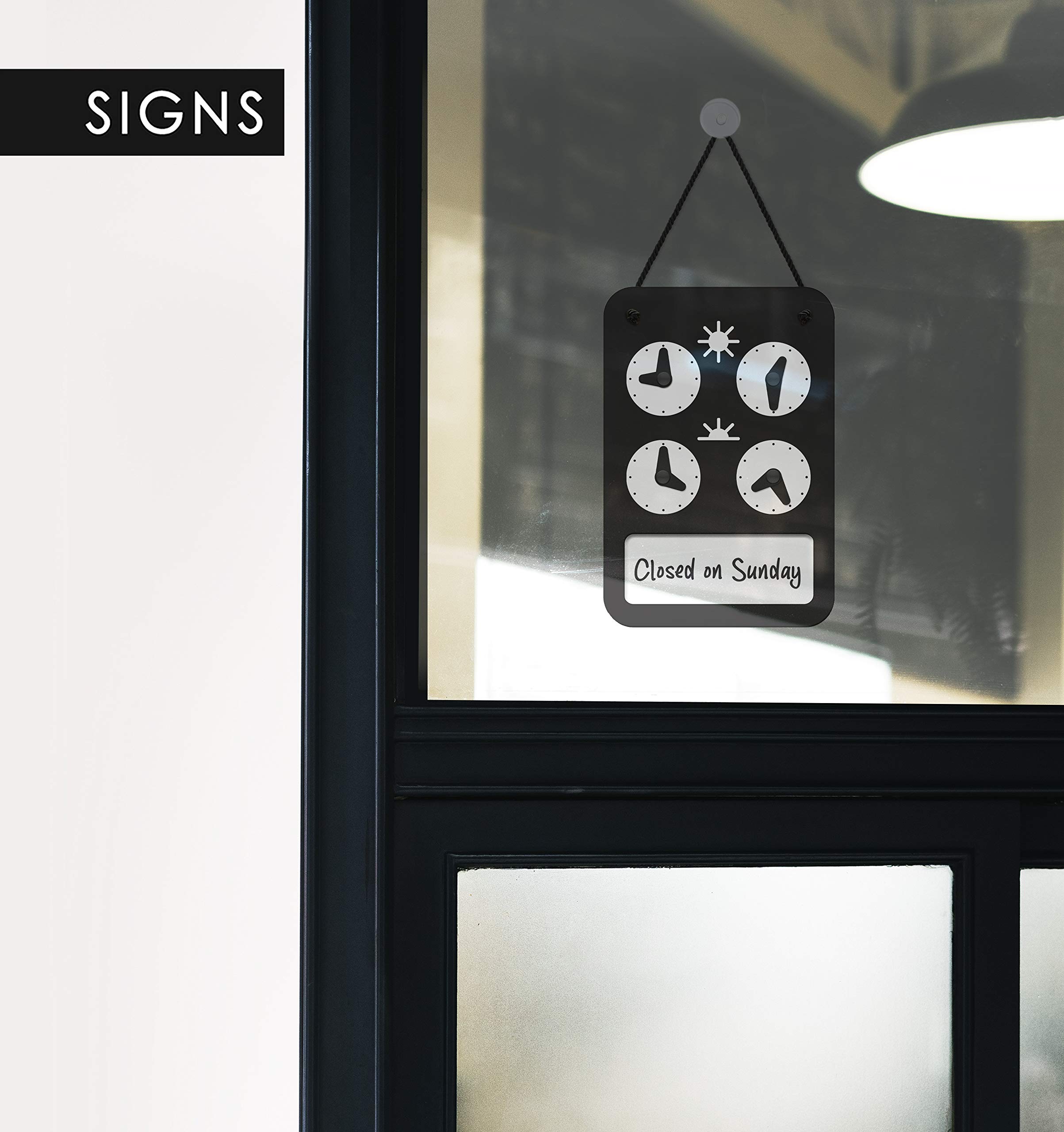 SIGNS - Cartello di Design - Orario Apertura Negozio [OH03] - Minimal - Cartelli Orari negozi - Cartello Orario negozio vetrina, Orari di lavoro, Orario apertura chiusura