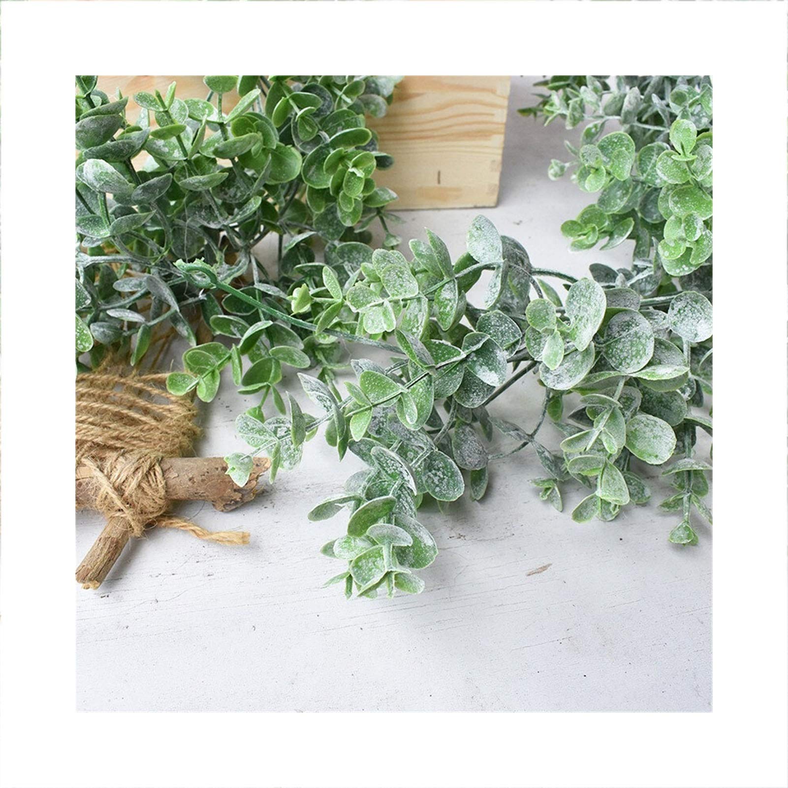 Vigne Artificielle en rotin PVC Faux Eucalyptus Leafs Ivy Plantes suspendues pour la décoration de Mariage de Jardin (Size : 180cm)