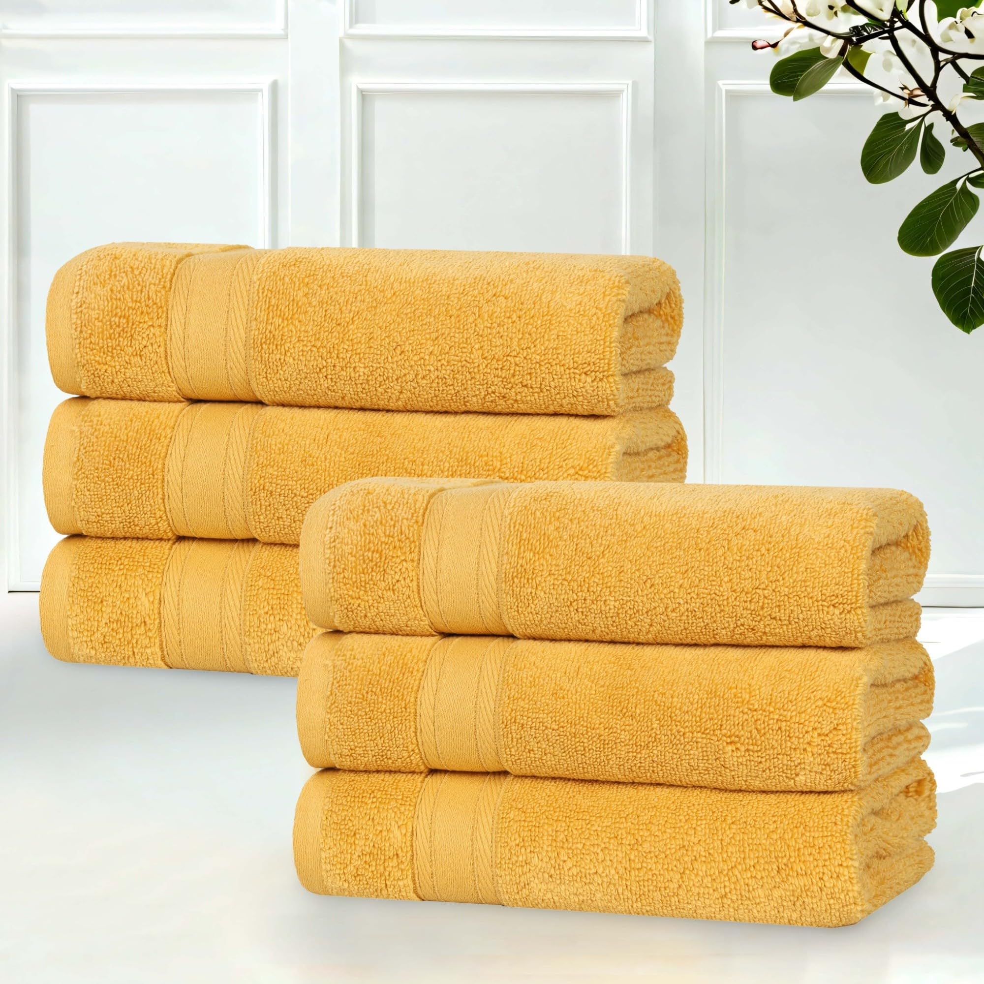 Superior Belmont Zero Twist Cotton Medium Weight Towels, for Kitchen, Bathroom, Shower, Spa, Plush, Quick Dry, Ultra-Soft Towels, Bath Essentials,