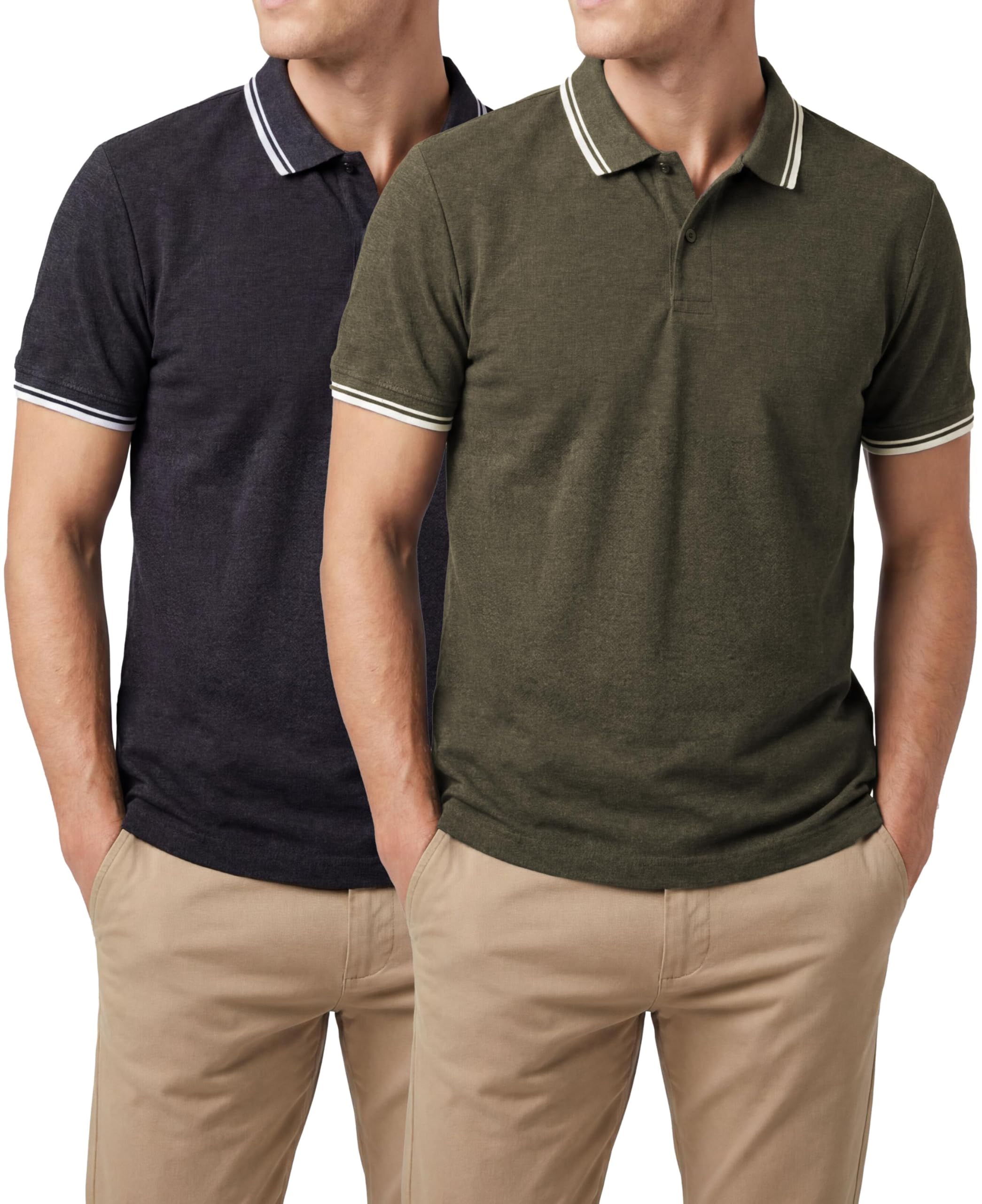 Andrew Scott Men's Cotton Pique Polo Shirt | Regular-Fit Short