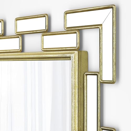 Miniatura 5 de Espejo de pared decorativo dorado de 23.6 × 15.8 "- Espejo de pared rectangular grande con diseño veneciano griego
