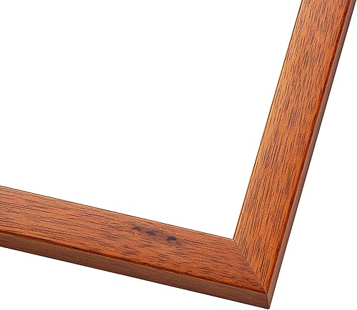 Miniatura 3 de Marco de 12 x 12 pulgadas de madera maciza de nuez y miel marrón  Ancho de moldeo de 0.75 pulgadas  Completo con plexiglás acrílico UV, respaldo de