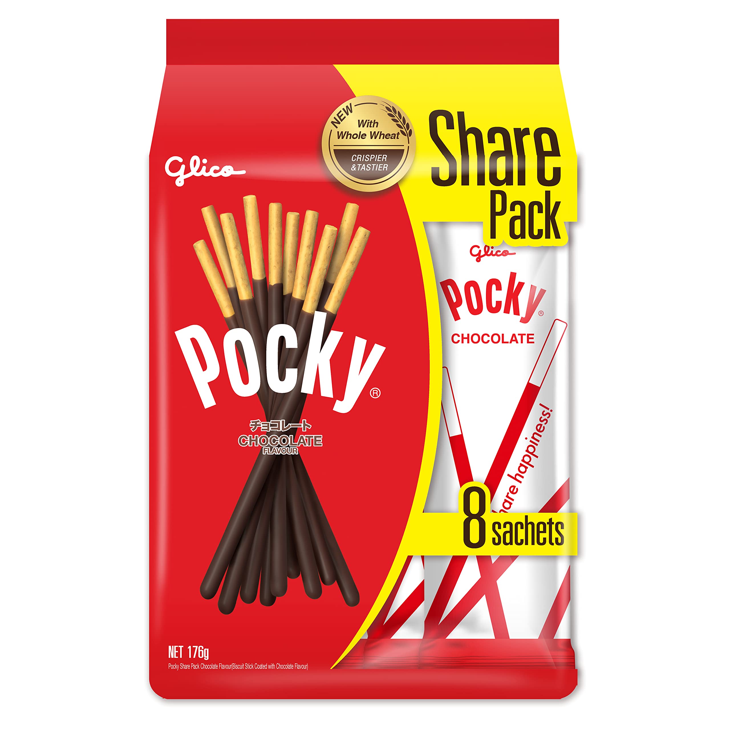 Glico Pocky Value Pack Chocolate Flavour (22g 8 Sachets)