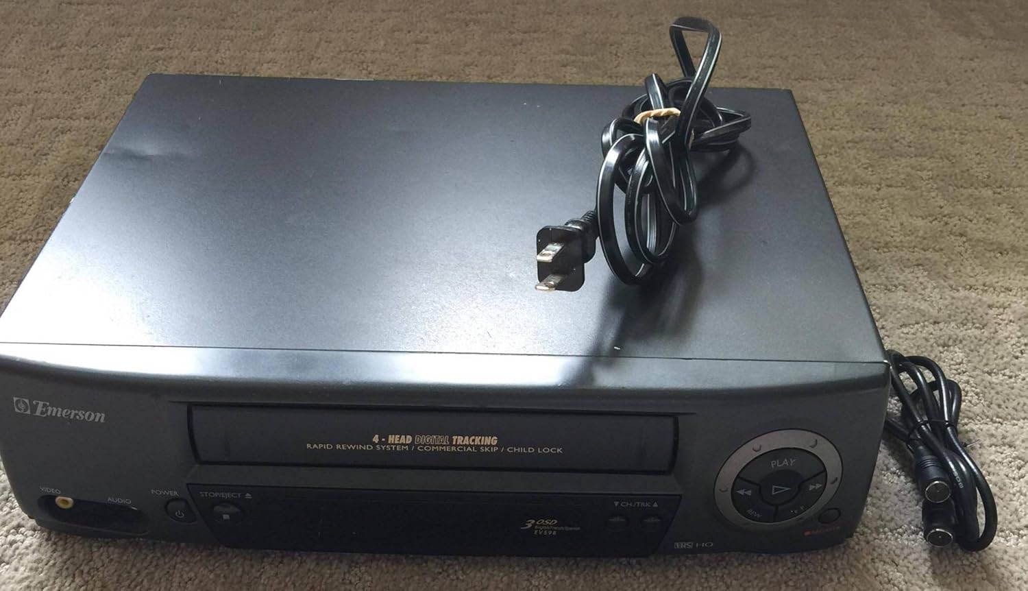 Discount Emerson EV598 Video Cassette Recorder Player VCR 4 Head Digital Tracking Special Emerson EV598 Video Cassette Recorder Player VCR 4 Head Digital Tracking