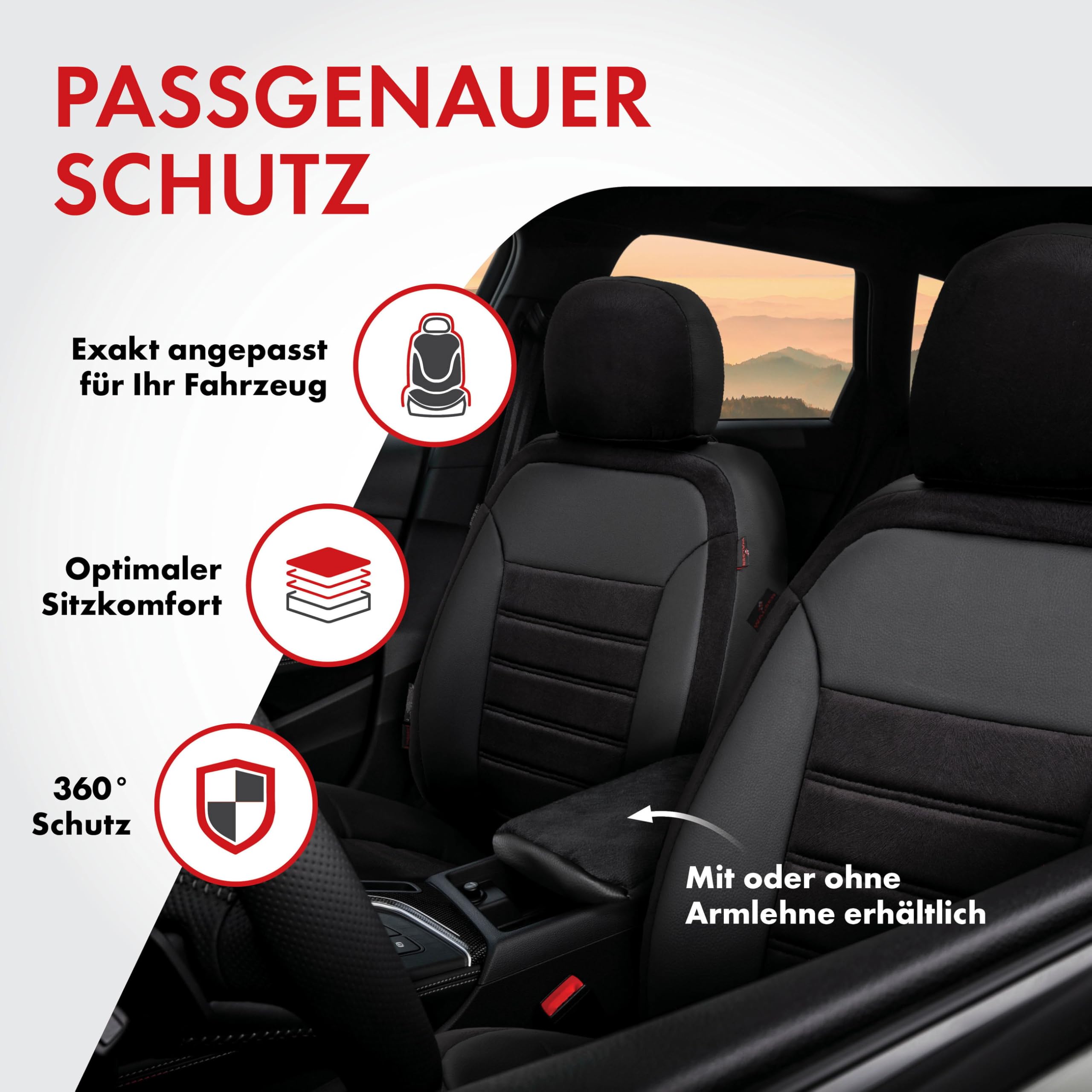 Walser Passform-Sitzbezug Bari, Schonbezug für Ford Focus 07/2010-Heute, 2 Einzelsitzbezüge Normalsitze Trend/TrendXStyle Austattung