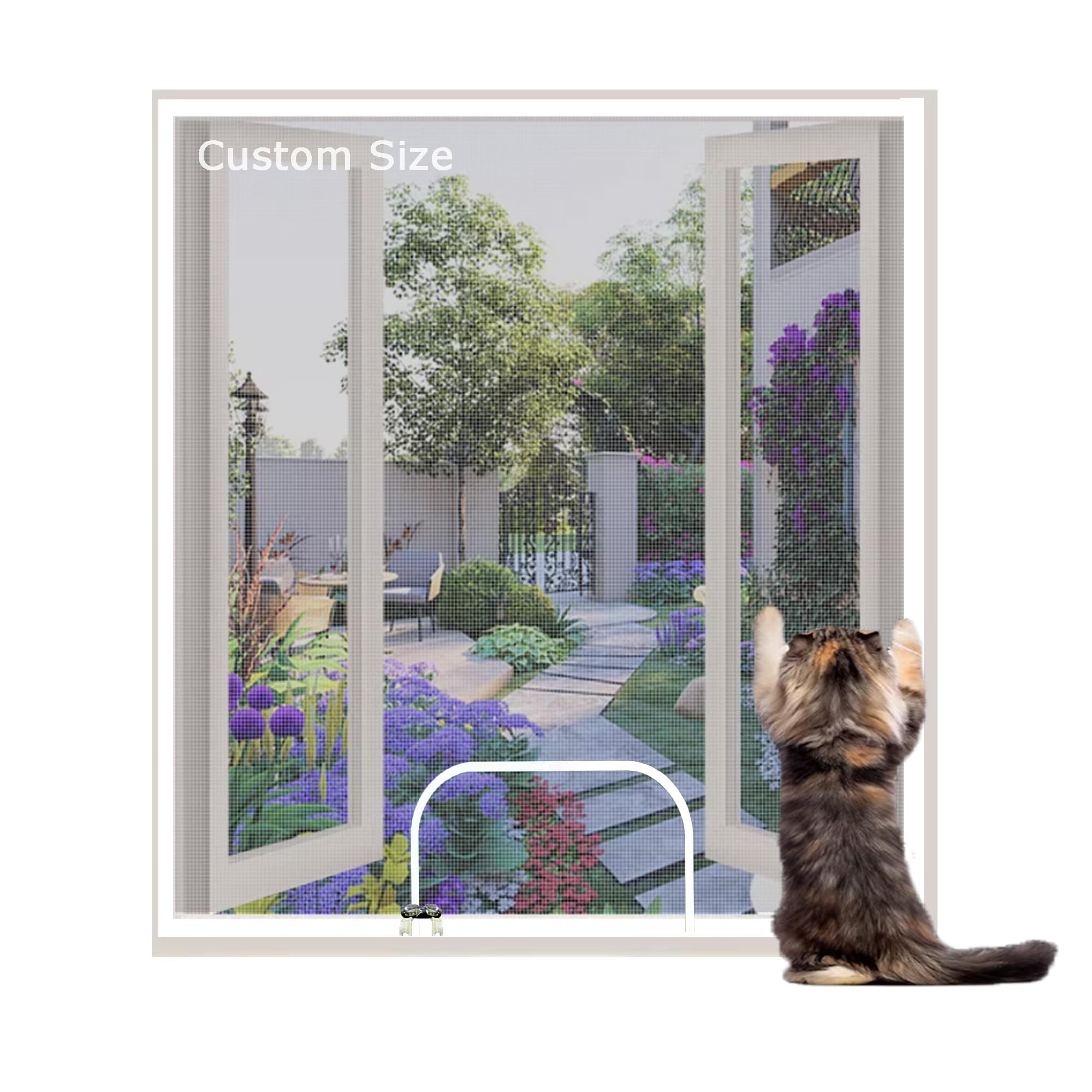 Xieminle White Custom Size Window Mesh, Self-Adhesive Fly Screen Window, Durable Pet Protection Guard Net, Cat Proof Mesh, Anti-Mosquito Screens Keep Out Insect Bugs Flies