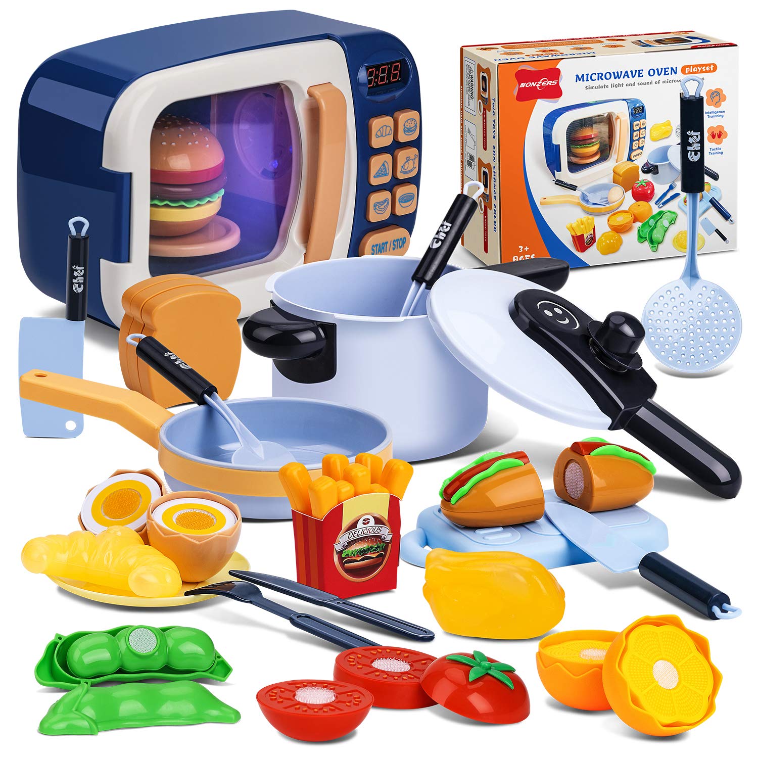 Buy NONZERS Toy Microwave, Kitchen Pretend Play Toys, with Electronic Oven, Toy Kitchen Set