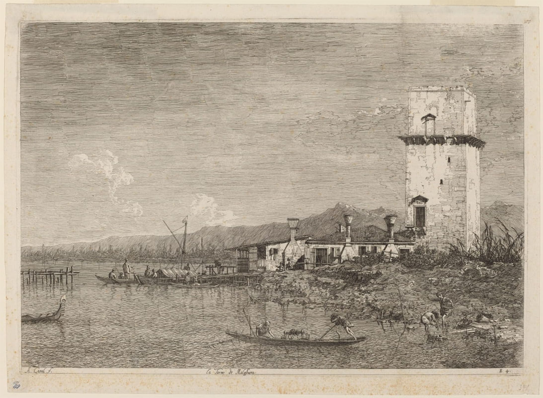 ARTXLXXBN Famous Art Print Poster Vintage Wall Art the Tower of Malghera by Canaletto Canvas Art Poster for Home Decor 60x90cm