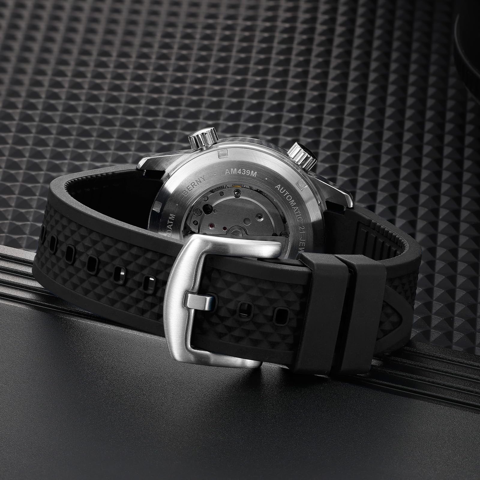 BERNY Taucheruhr für Herren, automatische mechanische Uhr, 20 ATM Armbanduhr, Saphirglas, super leuchtende männliche Taucheruhren
