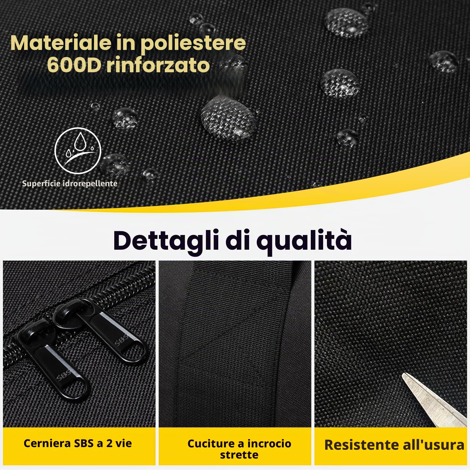 Vorspack Borsone da viaggio extra large da 100 l/150 l/200 l, borsa da uomo per riporre oggetti in campeggio durante la notte, nero, 100L, Da viaggio