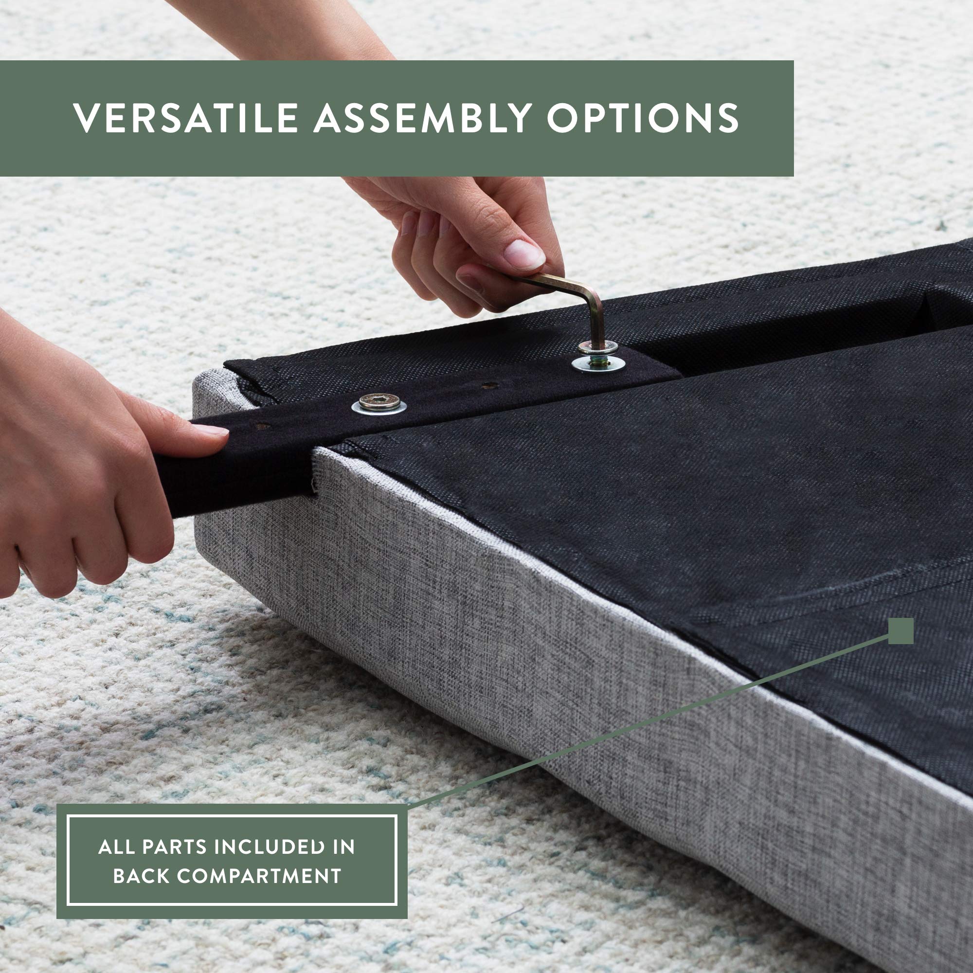 Edenbrook Legrand Upholstered Headboard for King Size Bed - Arched, Button-Tufted Headboard – Charcoal