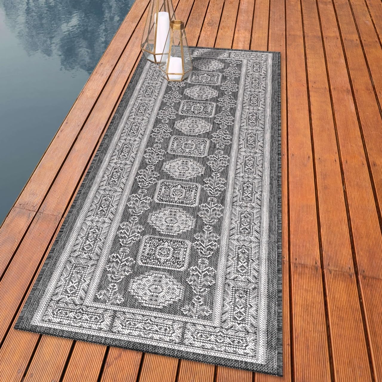 Keen Home Design Terrace Outdoor Runner Rug - 2x10 Washable Indoor/Outdoor Rug for Patio, Kitchen, Balcony, Beach, Garden, Deck and Porch, Size: 2'2"