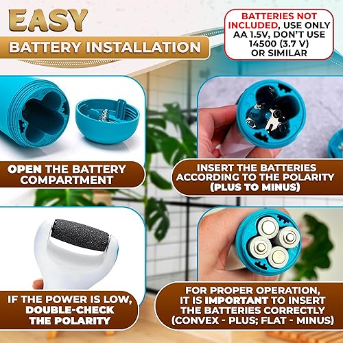 Miniatura 2 de Herramienta para eliminar callos en los pies, baterías no incluidas, amoladora de pies de alta velocidad con rodillo fácil de reemplazar, removedor