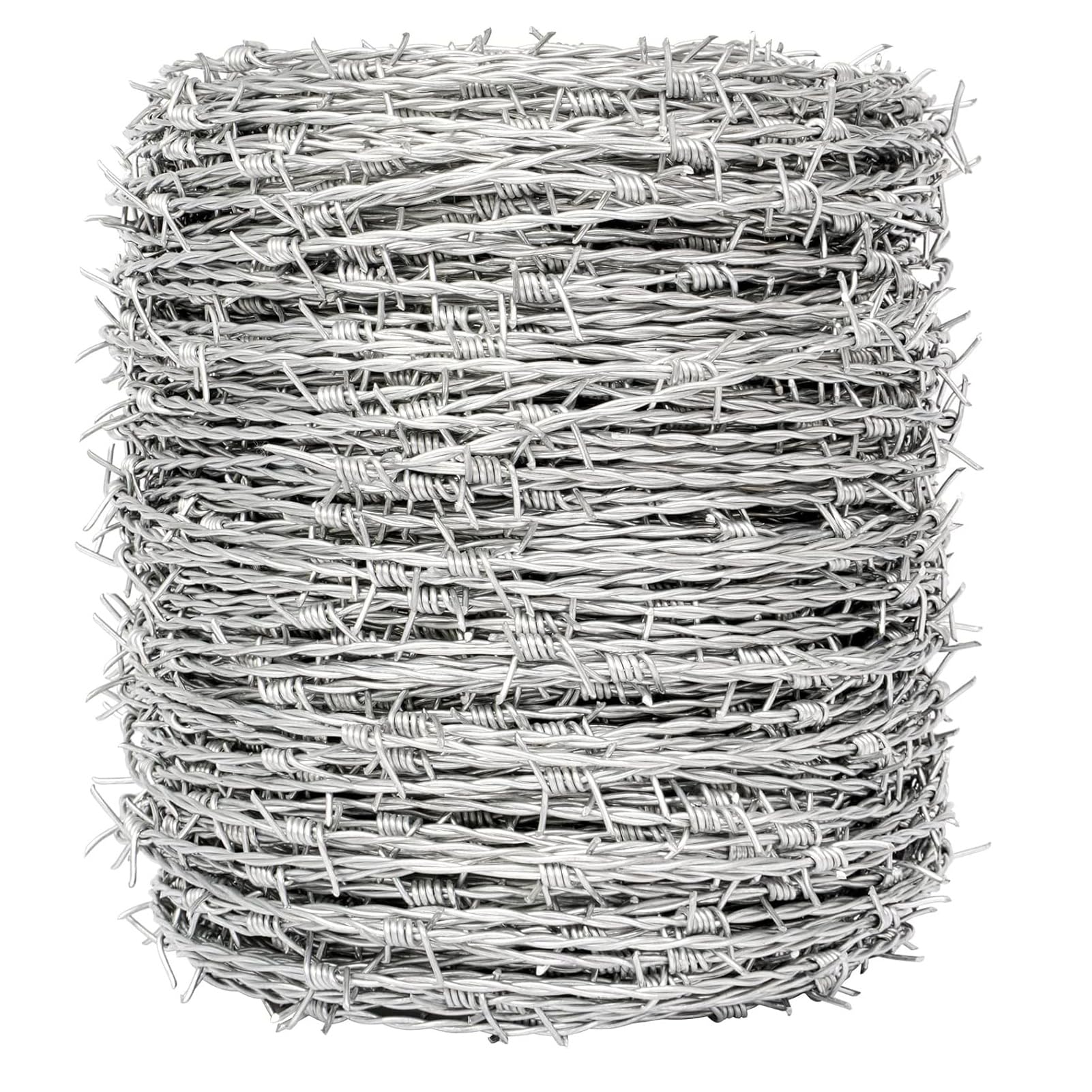 Alambre Espino 1.7mm, 4 Puntas Acero Galvanizado Alambre De Púas, Anti-Robo Alambre De Espino para Manualidades, Cercas Y Repelente De Plagas,1.7mm,100m