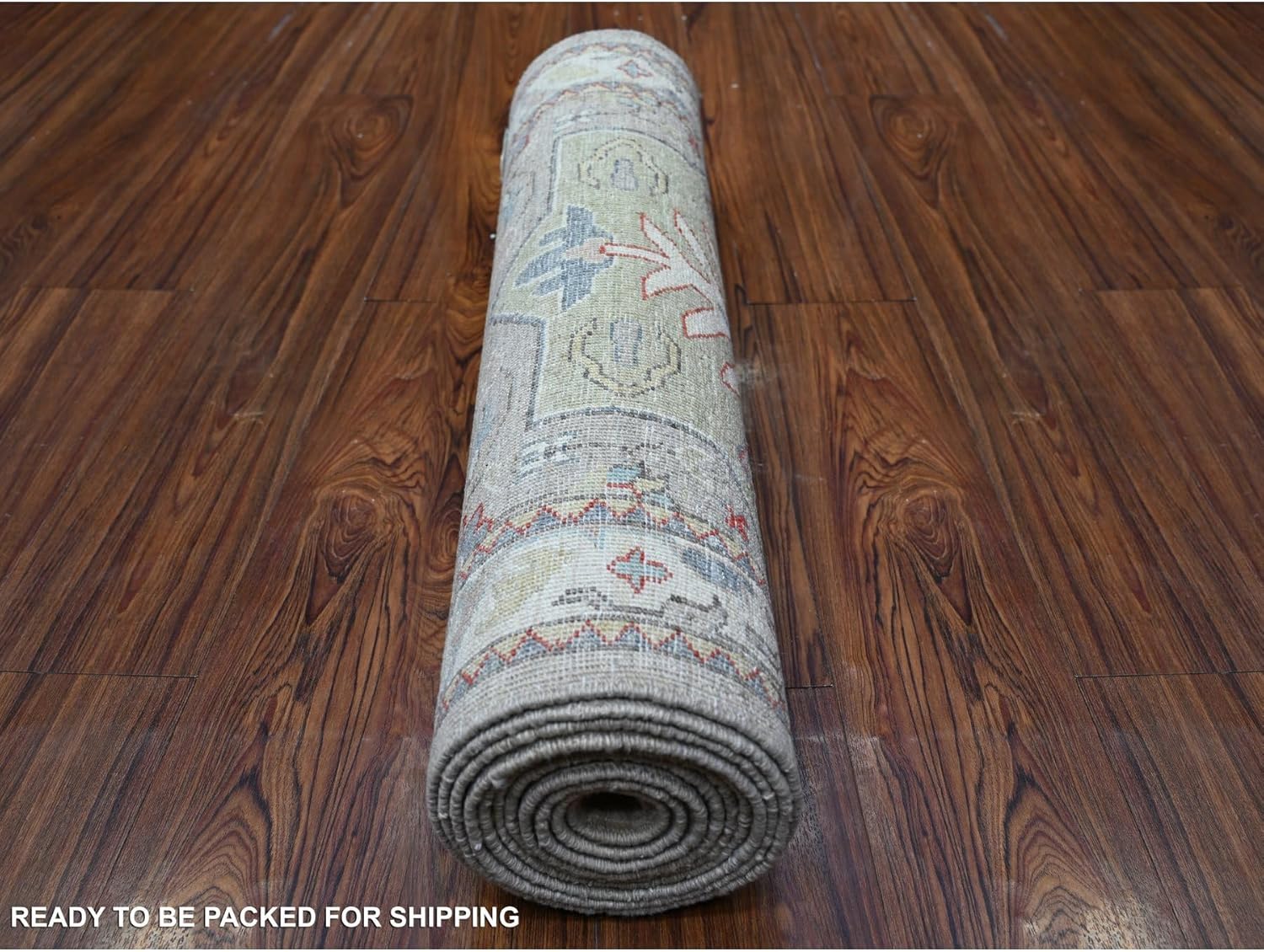 Gray Caucasian Ashtafa Design Fine Aryana Pure Wool Hand Knotted Runner Oriental Rug (2'8"x12'1")